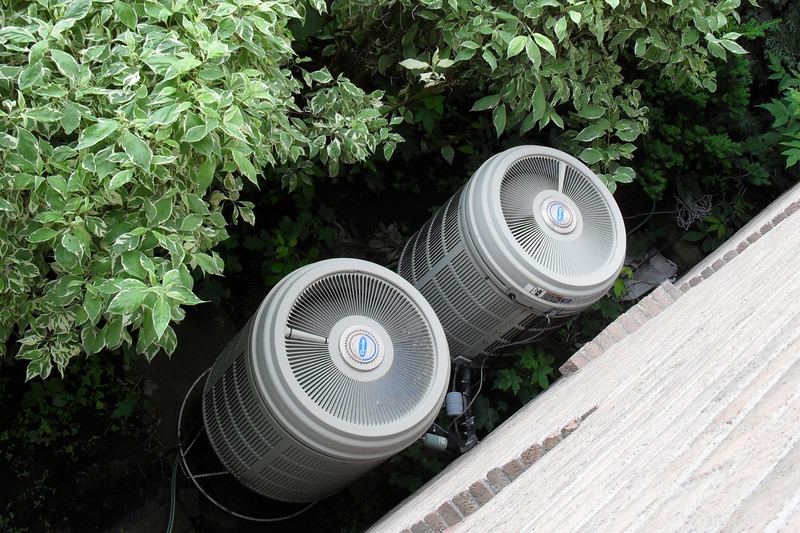 Outdoor section of a heat pump
